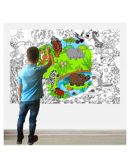 Póster Gigante para Colorear ALEX Art - Animales de la Jungla 98x68 cm