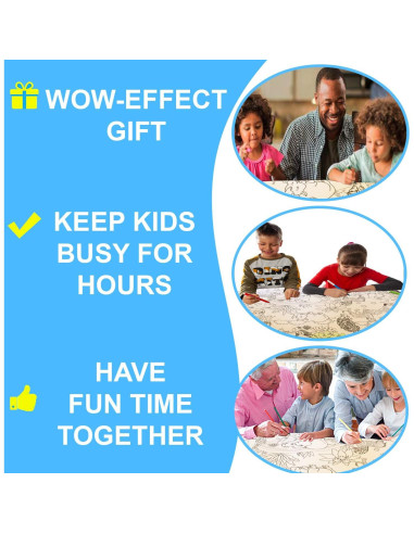 Póster Gigante para Colorear ALEX Art - Animales de la Jungla 98x68 cm