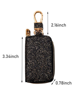 Funda de Llave de Coche Universal con Lentejuelas - Color Negro 2