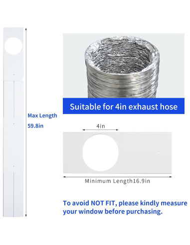 Kit de Ventana Ajustable para Conducto de Secadora 4" G GO . HO