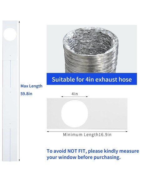 Kit de Ventana Ajustable para Conducto de Secadora 4" G GO . HO