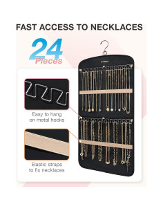 Organizador de Joyería Colgante BAGSMART Negro 29 Bolsillos 2