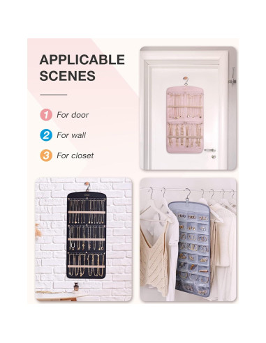 Organizador de Joyería Colgante BAGSMART Negro 29 Bolsillos