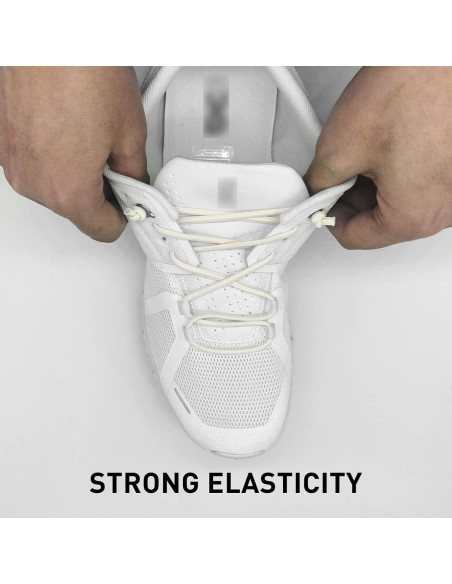 3 Pares de Cordones Elásticos Beige para Zapatillas de Correr