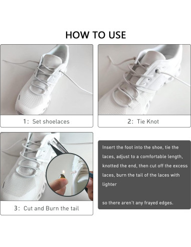 3 Pares de Cordones Elásticos Beige para Zapatillas de Correr