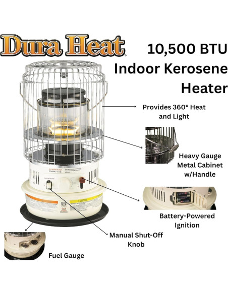 Calefactor de Queroseno Dura Heat DH1051 10,500 BTU 41.8 m