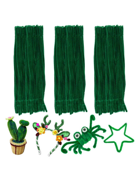 Limpiapipas Verde Navidad VZF 200 Piezas 30cm Manualidades