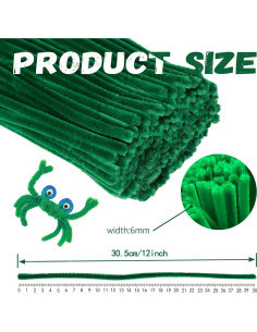 Limpiapipas Verde Navidad VZF 200 Piezas 30cm Manualidades 2
