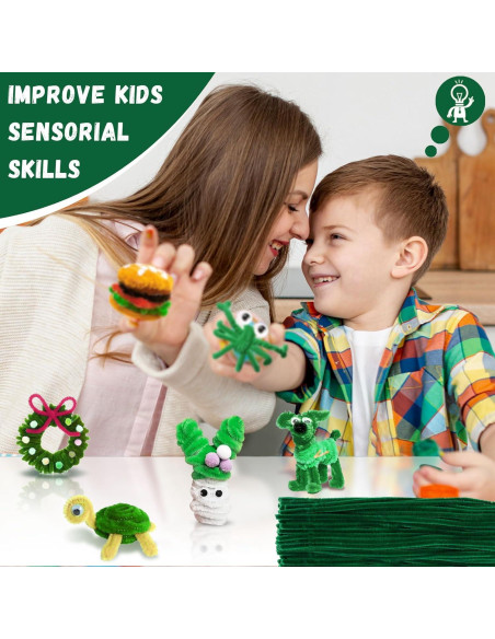 Limpiapipas Verde Navidad VZF 200 Piezas 30cm Manualidades