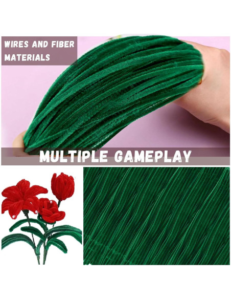 Limpiapipas Verde Navidad VZF 200 Piezas 30cm Manualidades