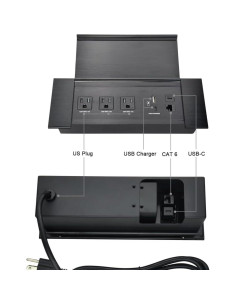 Caja de Conectividad Plegable JS TECHNOLOGY con 3 Enchufes y USB 2