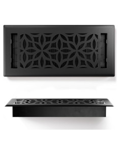 Rejilla de Piso 4x10 Greater Grates - Acero Resistente Negro Floral
