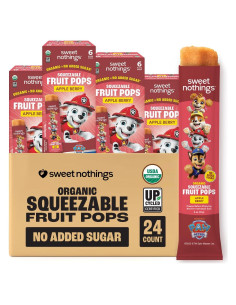 Paletas de Fruta Orgánica Dulces Nadas Manzana Baya 24 Unidades