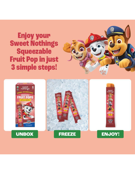 Paletas de Fruta Orgánica Dulces Nadas Manzana Baya 24 Unidades