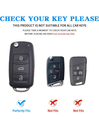 Funda de Llave MILD EAST para VW Beetle Jetta Passat Tiguan Negro