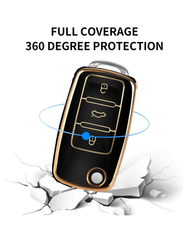 Funda de Llave MILD EAST para VW Beetle Jetta Passat Tiguan Negro