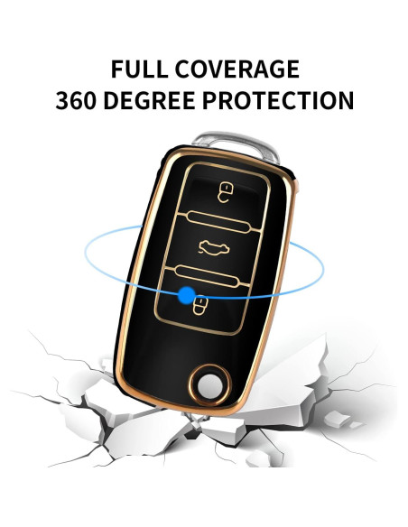 Funda de Llave MILD EAST para VW Beetle Jetta Passat Tiguan Negro