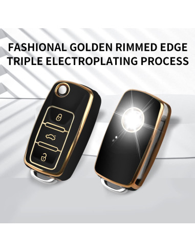 Funda de Llave MILD EAST para VW Beetle Jetta Passat Tiguan Negro