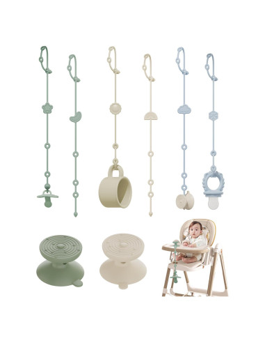 6 Correas de Silicona para Juguetes Bebés con Ventosas