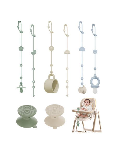 6 Correas de Silicona para Juguetes Bebés con Ventosas