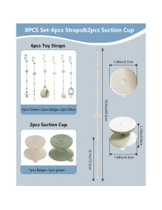 6 Correas de Silicona para Juguetes Bebés con Ventosas 2
