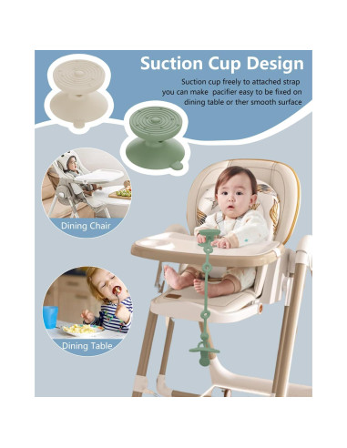 6 Correas de Silicona para Juguetes Bebés con Ventosas