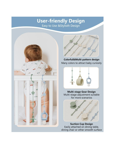 6 Correas de Silicona para Juguetes Bebés con Ventosas