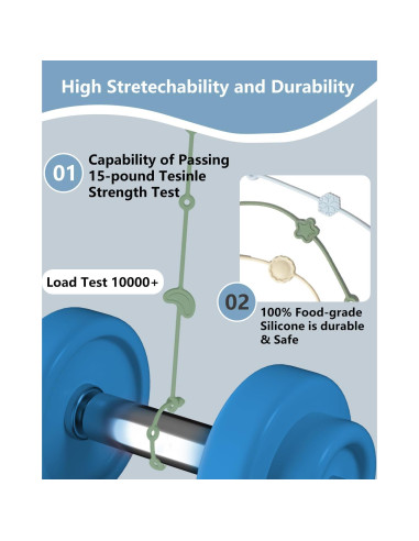 6 Correas de Silicona para Juguetes Bebés con Ventosas