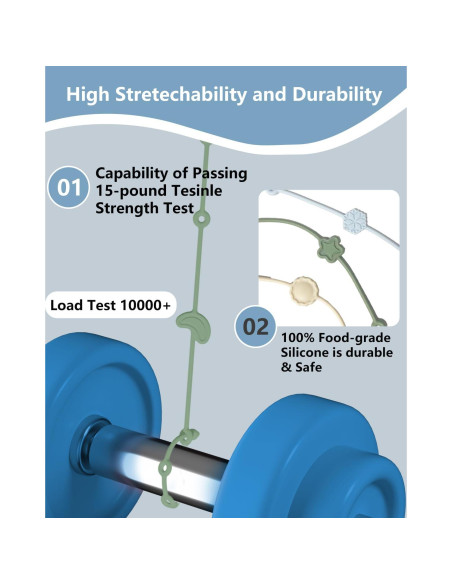 6 Correas de Silicona para Juguetes Bebés con Ventosas