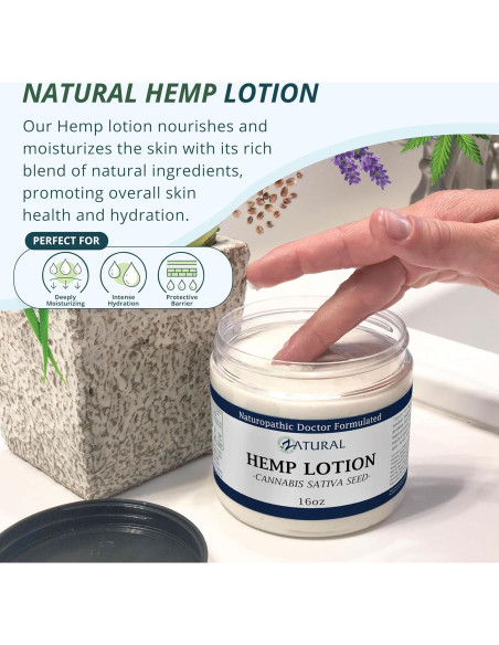 Loción Corporal Terapéutica Zatural con Aceite de Cáñamo 454g