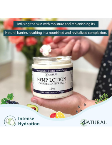 Loción Corporal Terapéutica Zatural con Aceite de Cáñamo 454g