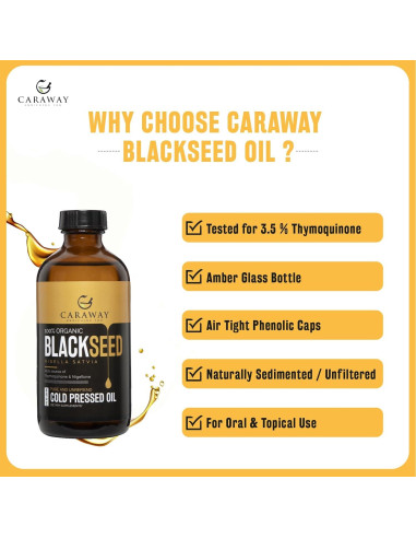 Aceite de Semilla Negra Caraway 236 ml Prensado en Frío
