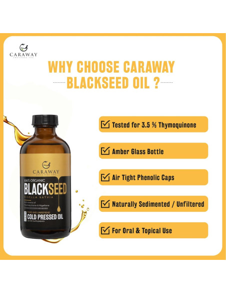 Aceite de Semilla Negra Caraway 236 ml Prensado en Frío