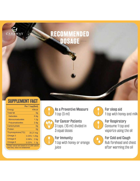 Aceite de Semilla Negra Caraway 236 ml Prensado en Frío