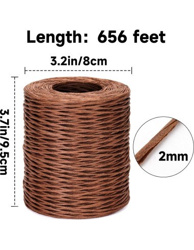 Alambre Floral Marrón 2mm 200m KINGLAKE para Manualidades