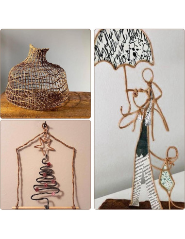 Alambre Floral Marrón 2mm 200m KINGLAKE para Manualidades