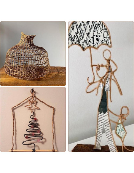 Alambre Floral Marrón 2mm 200m KINGLAKE para Manualidades