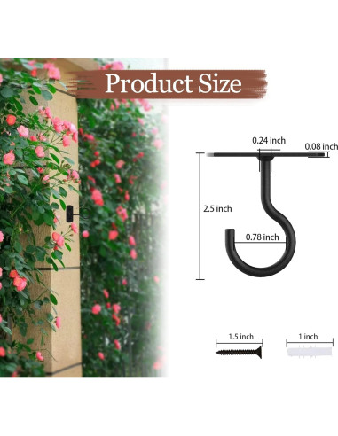 Ganchos de Techo ASZUNE 2.5in (6.35cm) para Plantas - 2 Piezas