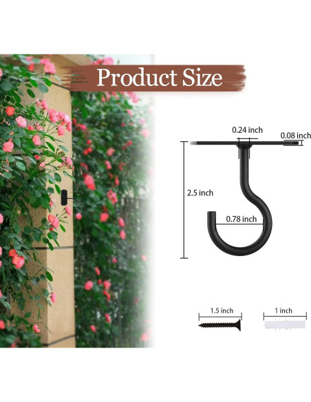 Ganchos de Techo ASZUNE 2.5in (6.35cm) para Plantas - 2 Piezas