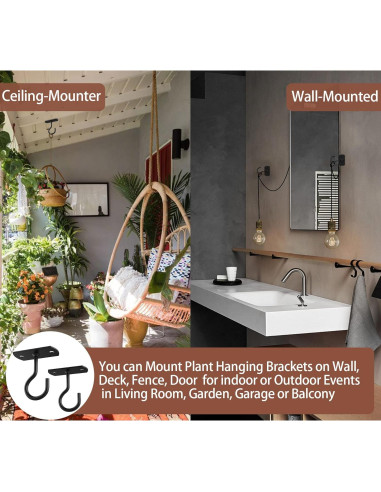 Ganchos de Techo ASZUNE 2.5in (6.35cm) para Plantas - 2 Piezas