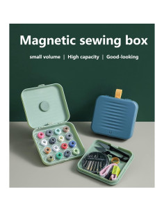 Caja de Costura Pequeña Portátil Verde con Accesorios 2