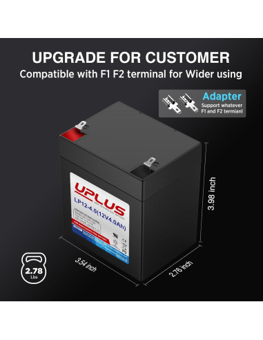 Batería AGM 12V 4Ah UPLUS para Seguridad y UPS