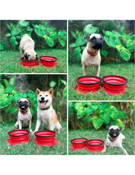 Cuenco Colapsable para Perros Tuff Pupper Rojo 1.18L
