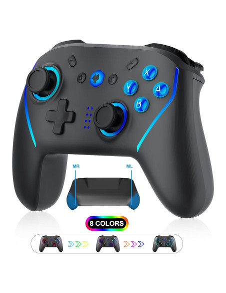 Controlador Inalámbrico NBCP para Nintendo Switch - Negro, Doble Vibración, NFC