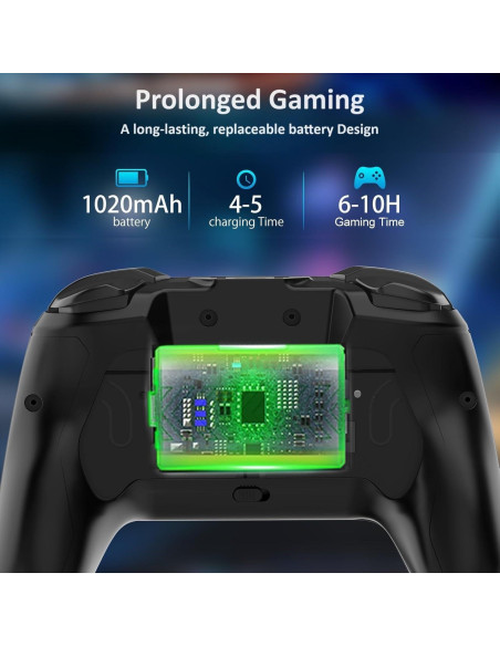 Controlador Inalámbrico NBCP para Nintendo Switch - Negro, Doble Vibración, NFC