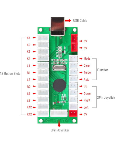 Kit de Juegos de Arcade DIY EG STARTS para 2 Jugadores LED