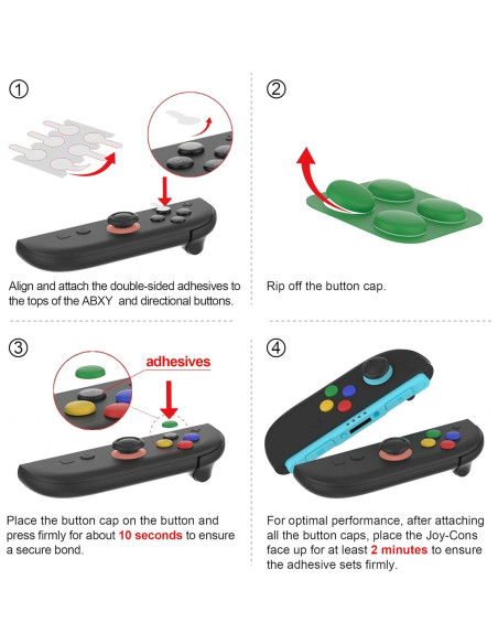 Juego de Tapas de Botón y Joystick PlayVital para Joycon Switch 2