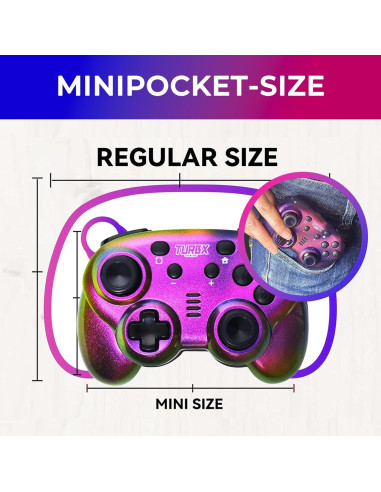 Controlador Inalámbrico Mini TurbX Prism Shift - Bluetooth para Nintendo Switch, iPhone, Android y PC