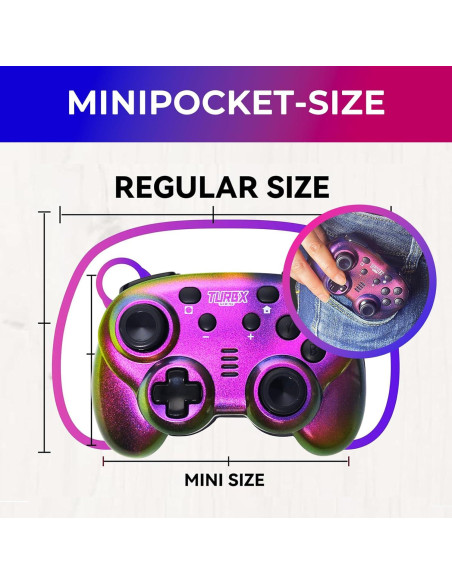 Controlador Inalámbrico Mini TurbX Prism Shift - Bluetooth para Nintendo Switch, iPhone, Android y PC