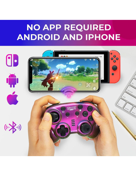 Controlador Inalámbrico Mini TurbX Prism Shift - Bluetooth para Nintendo Switch, iPhone, Android y PC